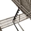 vidaXL Sun Lounger Light Grey PE Rattan, Powder-Coated Steel Extra Long