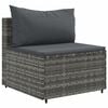 vidaXL Patio Sofa Set Set of 9 Grey Poly Rattan Large Adjustable Feet