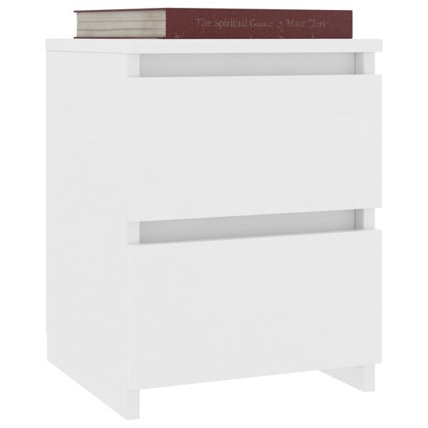 vidaXL Bedside Cabinet Set of 2 White Engineered wood Medium