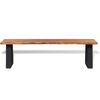 vidaXL Bench Brown and black Solid acacia wood with powder-coated metal