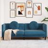 vidaXL Sofa Blue Velvet (100% polyester), plywood, solid wood 3-Seater