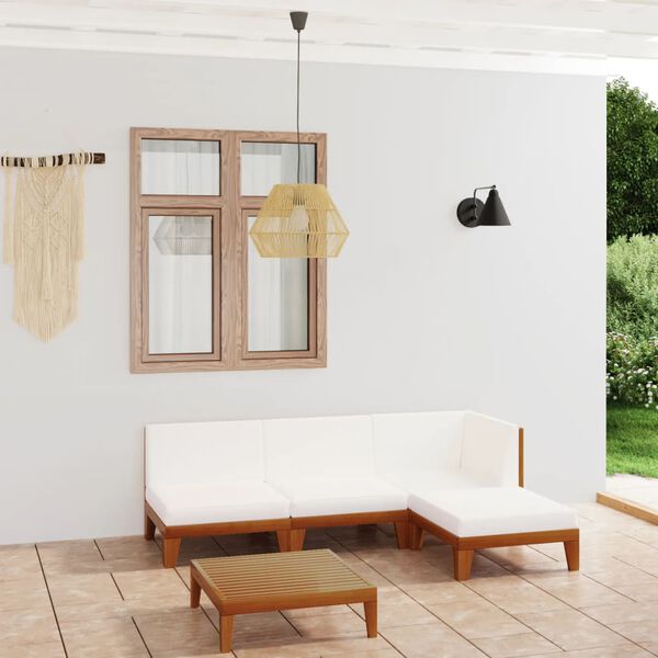vidaXL Outdoor Lounge Set Cream White, Wood