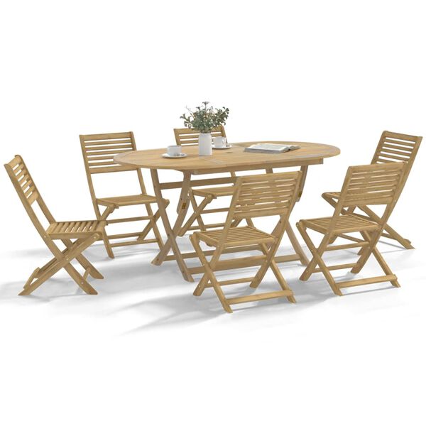 vidaXL Garden Chair Set of 6 Light brown Solid acacia wood