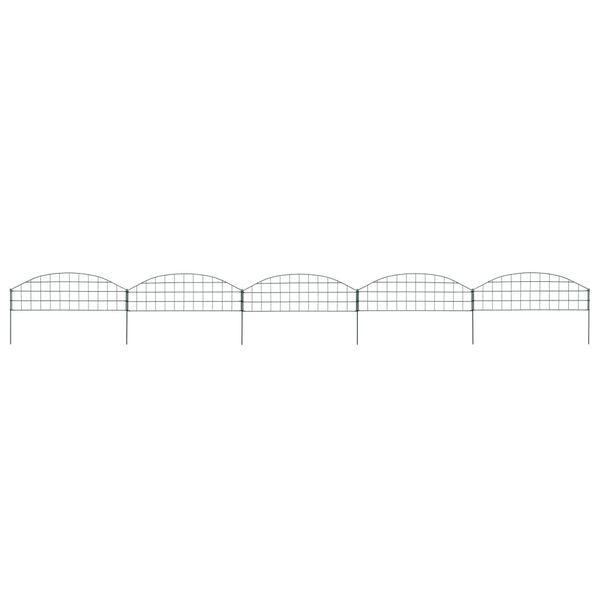 vidaXL Arched Garden Fence Set 30.4"x10.2" Green