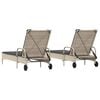 vidaXL Sun Lounger Light Grey PE Rattan Standard Foldable Sun Lounger