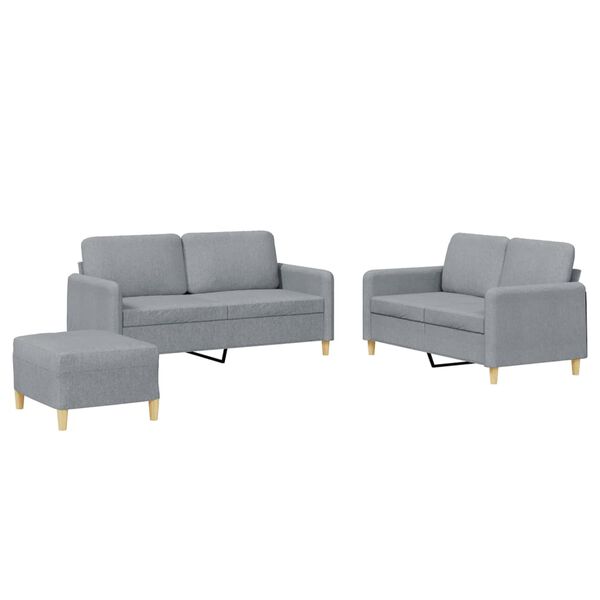 vidaXL Sofa Set Light Gray