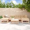 vidaXL Garden Lounge Set Natural Pine Solid Pine Wood Large Modular