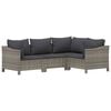 vidaXL Garden Lounge Set Grey PE rattan, powder-coated steel Large
