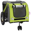 vidaXL Pet Bike Trailer Green and Black Oxford fabric, Iron, PVC