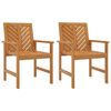 vidaXL Garden Dining Chair Set of 2 Natural Acacia Solid Acacia Wood
