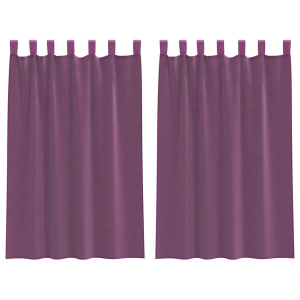 vidaXL Voile Curtains with Loops 2 pcs Purple 55.1x68.9"