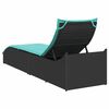 vidaXL Folding Sun Lounger Black PE rattan, powder-coated steel Standard