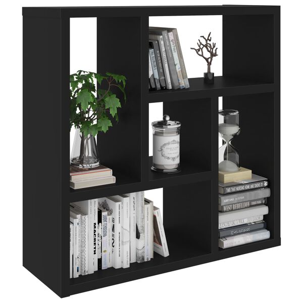 vidaXL Wall Shelf Black 17.8x6.3x17.8" Engineered Wood