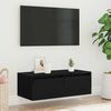 vidaXL TV Cabinet Black Oak Engineered wood 29.5 x 14.0 x 9.8 in