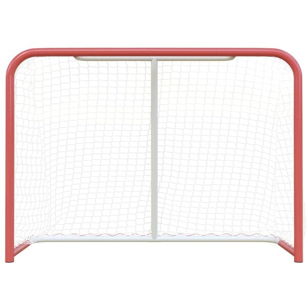vidaXL Hockey Goal with Net Red&White 60.2x23.6x46.5" Steel&Polyester