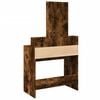 vidaXL Dressing Table Smoked Oak Engineered wood and glass