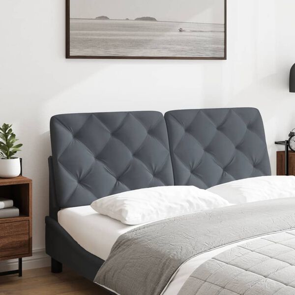 vidaXL Headboard Cushion Dark Grey Velvet, Foam 53.9 in mattress width