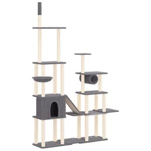 vidaXL Cat Tree Dark Grey Engineered Wood Extra Large Durable Cat Tree