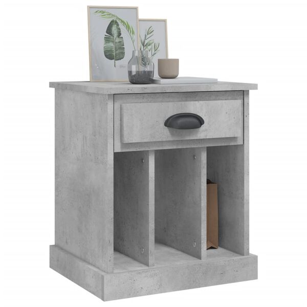 vidaXL Bedside Cabinet Set of 2 Concrete grey Engineered wood Medium