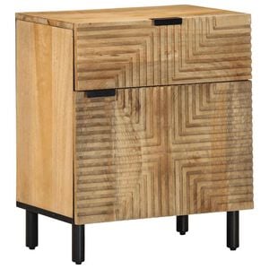vidaXL Bedside Cabinet Brown Solid Mango Wood 19.7x13.0x23.6 in