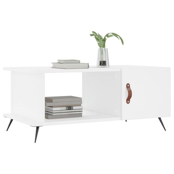 vidaXL Coffee Table White Engineered wood, iron Medium Coffee Table