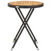 vidaXL Tea Table Black Solid Acacia wood 23.6 in Diameter Foldable