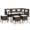 vidaXL Couch Sofa Set Brown PE rattan Large Modular Couch Sofa Set
