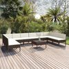 vidaXL Garden Lounge Set Brown, Cream White