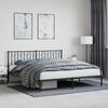 vidaXL Bed Frame Black Powder-Coated Steel Double Bed Frame
