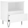 vidaXL Bedside Cabinet White Engineered wood, Metal Small