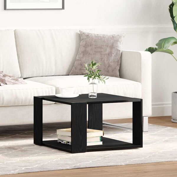vidaXL Coffee Table Black Oak 33.46 x 21.65 x 12.20 in