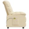 vidaXL Massage Chair Cream 100% polyester, metal, solid wood, plywood