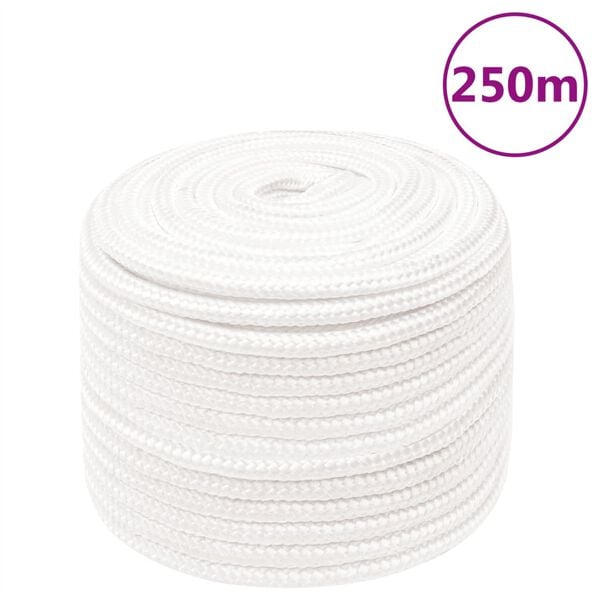 vidaXL Boat Rope Full White 0.55 " 820.2 ' Polypropylene