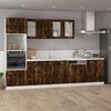vidaXL Hanging Cabinet Smoked oak Engineered wood, glass 15.6x12.2x23.6 in