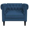 vidaXL Chesterfield Sofa Chair Blue 100% polyester, plywood, solid wood