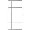 vidaXL Sliding Door Frosted ESG Glass and Aluminum 40.4"x80.7" Black