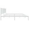 vidaXL Bed Frame White Powder-Coated Steel Double Bed Frame
