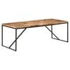 vidaXL Dining Table Natural wood with black legs Solid Acacia wood