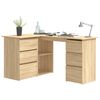 vidaXL Corner Desk Sonoma Oak Engineered Wood Large Corner Desk