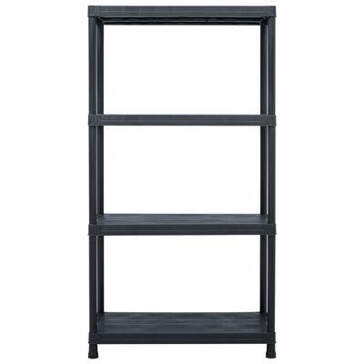 vidaXL Storage Shelf Racks 2 pcs Black 23.6"x11.8"x54.3" Plastic