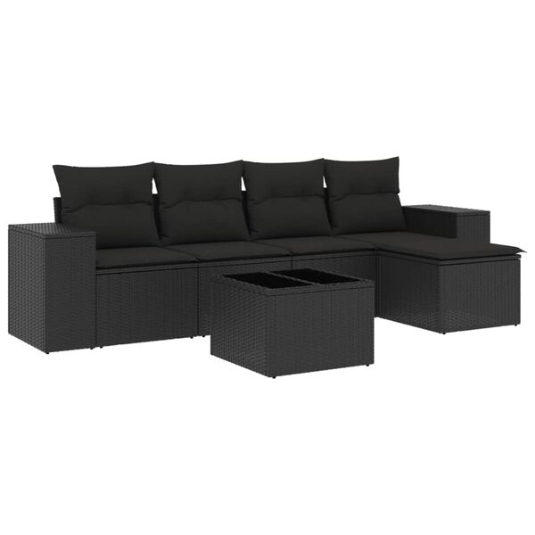vidaXL Garden Sofa Set Black