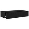 vidaXL Wall Shelf Black Engineered Wood 31.5 x 13.0 x 6.7 in