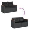 vidaXL Garden Sofa Set Black