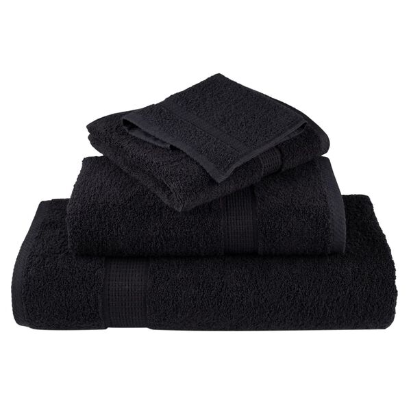 vidaXL Hand Towel Set of 10 Black 100% Cotton 19.7 x 39.4 in