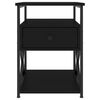 vidaXL Bedside Cabinet Set of 2 Black Engineered wood, Iron