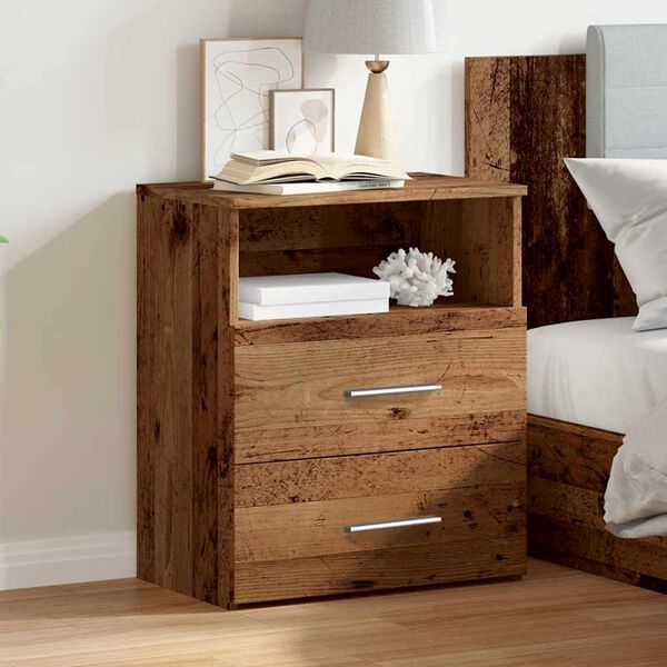 vidaXL Bedside Cabinet Old wood Engineered wood 19.7x12.6x23.6 in