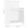 vidaXL Bed Cabinet Set of 2 White Engineered wood 15.7x13.8x23.6 in