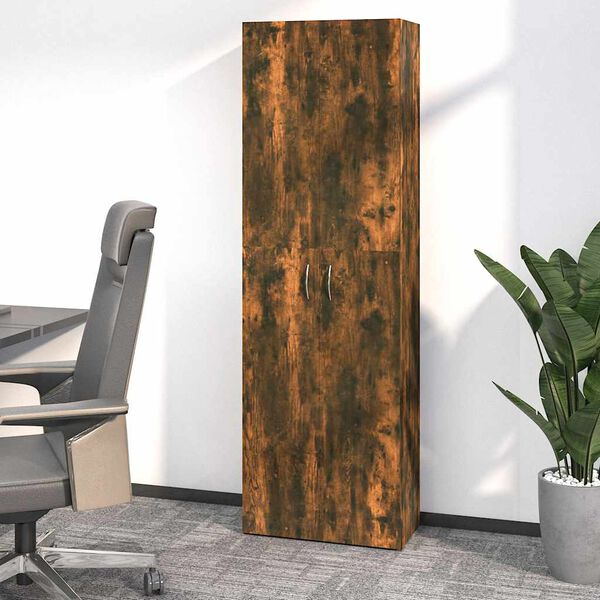 vidaXL Office Cabinet Smoked oak Engineered wood Tall Office Cabinet
