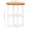 vidaXL Lamp Table Oak and white Solid oak wood, MDF, solid acacia wood