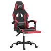 vidaXL Gaming Chair with Footrest Black and Wine Red Faux Leather